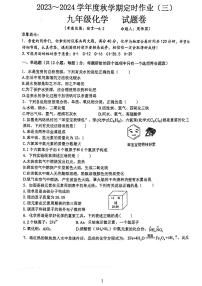 安徽省六安市汇文中学2023_2024学年九年级上学期12月月考化学试题