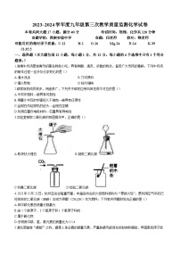 安徽省淮南市部分学校2023-2024学年九年级上学期12月第三次月考化学试题(无答案)