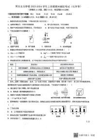 广东省深圳市龙岗区龙岗街道同乐主力学校2023-2024学年九年级上学期期末模拟预测化学试题