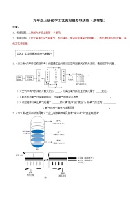 人教版九年级化学上册阶段性考试复习精选练 专题12 工艺流程题 压轴培优专题训练（原卷版+解析版）