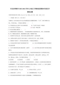 河北省邯郸市2023-2024学年九年级上学期实验班期末考试化学模拟试题（含答案）