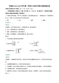 新疆阿克苏地区沙雅县2023-2024学年九年级上学期化学期末模拟测试卷