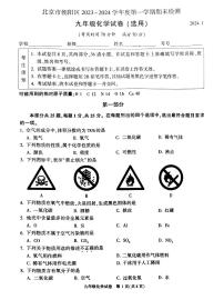 北京市朝阳区2023-2024学年九年级上学期期末检测化学试卷