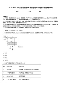 2023-2024学年安徽省含山县九年级化学第一学期期末监测模拟试题含答案