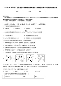 2023-2024学年江苏省南京市建邺区金陵河西区九年级化学第一学期期末调研试题含答案