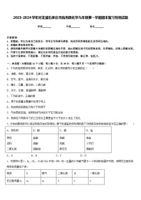 2023-2024学年河北省石家庄市高邑县化学九年级第一学期期末复习检测试题含答案