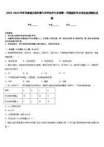 2023-2024学年甘肃省庆阳市第九中学化学九年级第一学期期末学业质量监测模拟试题含答案