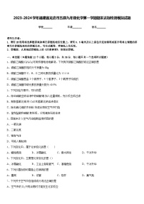 2023-2024学年福建省龙岩市五县九年级化学第一学期期末达标检测模拟试题含答案