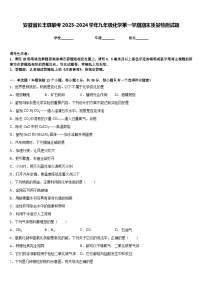 安徽省长丰县联考2023-2024学年九年级化学第一学期期末质量检测试题含答案