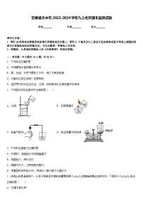 甘肃省天水市2023-2024学年九上化学期末监测试题含答案