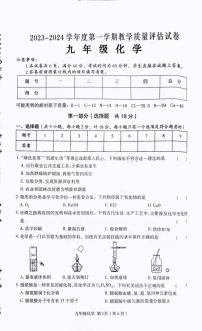 陕西省汉中市2023-2024学年九年级上学期教学质量评估化学试卷