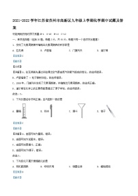 2021-2022学年江苏省苏州市高新区九年级上学期化学期中试题及答案