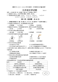 江苏省常州市溧阳市2023-2024学年九年级上学期1月期末化学试题