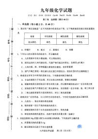 山东省淄博市周村区2023-2024学年九年级上学期期末质量检测化学试题