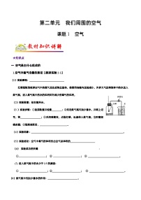 人教版九年级化学上册教材知识点梳理讲练测 课题1 空气（原卷版+解析）