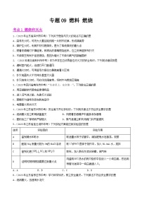 2024年中考化学真题分项汇编（全国通用）专题09 燃料 燃烧（第01期）（原卷版+解析）