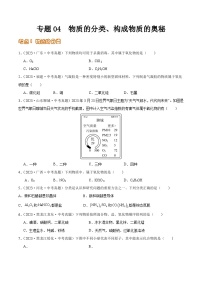 2024年中考化学真题分项汇编（全国通用）专题04 物质的分类  构成物质的奥秘（第02期）（原卷版+解析）