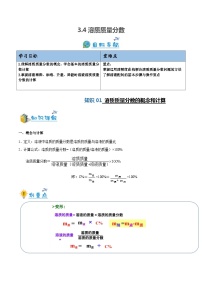 3.4 溶质质量分数-九年级化学第一学期同步讲与练（沪教版·上海）