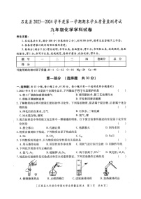 陕西省安康市石泉县2023-2024学年九年级上学期期末考试化学试题