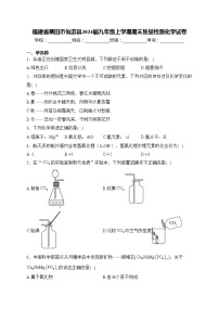 福建省莆田市仙游县2024届九年级上学期期末质量检测化学试卷(含答案)