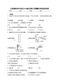 江苏省泰州市兴化市2024届九年级上学期期末考试化学试卷(含答案)