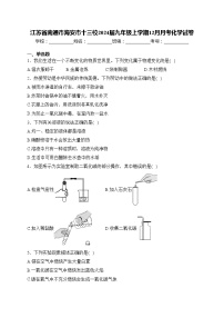 江苏省南通市海安市十三校2024届九年级上学期12月月考化学试卷(含答案)