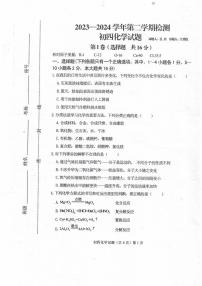 109，山东省济宁市济宁学院附属中学2023-2024学年九年级（五四学制）下学期开学收心考试化学试题