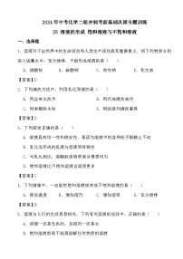 2024年中考化学二轮冲刺考前基础巩固专题训练25 溶液的形成 饱和溶液与不饱和溶液