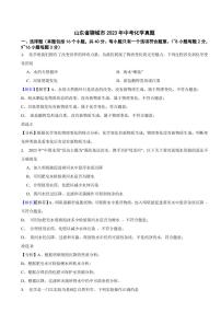 山东省聊城市2023年中考化学试题（附真题解析）