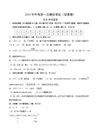 2024年初三中考第一次模拟考试试题：化学（甘肃卷）（参考答案及评分标准）