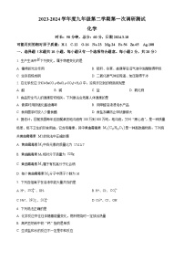 江苏省宿迁市沭阳县沭河中学2023-2024学年九年级下学期第一次调研测试化学试题（原卷版+解析版）