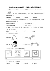 海南省乐东县2024届九年级上学期期末摸底测试化学试卷(含答案)