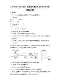 专题24 溶液-三年中考（2021-2023）化学模拟题知识点汇编专项训练