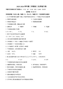 江苏省苏州市工业园区东沙湖实验中学2023-2024学年九年级下学期3月化学练习卷（原卷版+解析版）