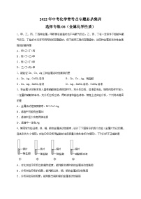 选择专练08（金属化学性质25题）-2022年中考化学常考点专题必杀集训（人教版）