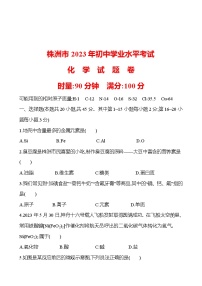 2023-2024 人教版化学 中考一轮复习 株洲市2023年初中学业水平考试 提高练习 （带答案版）