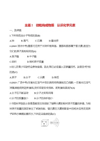 2023-2024 人教版化学 福建中考一轮复习 板块二　主题2　微粒构成物质　认识化学元素 专题练习