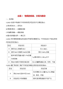 2023-2024 人教版化学 福建中考一轮复习 板块五　主题2　物质的检验、分离与除杂 专题练习