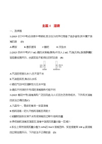 2023-2024 人教版化学 福建中考一轮复习 板块一　主题4　溶液 专题练习