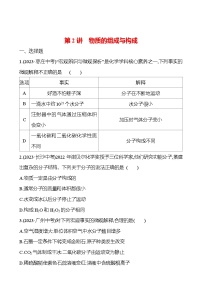 2023-2024 人教版化学 贵州中考一轮复习 板块二 第2讲　物质的组成与构成 提高练习