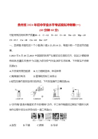 2023-2024 人教版化学 贵州中考一轮复习 贵州省2024年初中学业水平考试模拟冲刺卷(一) 提高练习