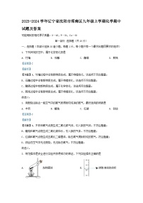 2023-2024学年辽宁省沈阳市浑南区九年级上学期化学期中试题及答案