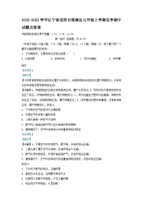 2022-2023学年辽宁省沈阳市浑南区九年级上学期化学期中试题及答案