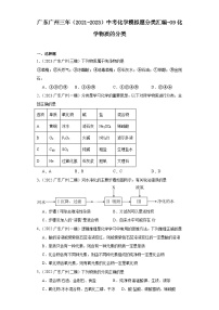 广东广州三年（2021-2023）中考化学模拟题分类汇编-09化学物质的分类