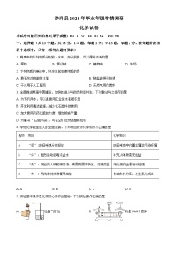 2024年湖北省荆门市沙洋县中考学情调研化学试卷（原卷版+解析版）