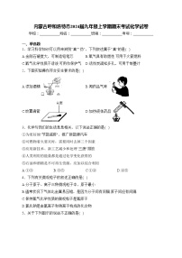 内蒙古呼和浩特市2024届九年级上学期期末考试化学试卷(含答案)