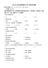 2024年上海市浦东新区中考二模化学试题（原卷版+解析版）