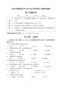 2024北师大实验中学初三零模化学试卷和答案