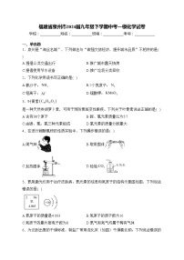 福建省泉州市2024届九年级下学期中考一模化学试卷(含答案)