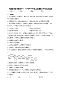 湖南省常德市澧县2023-2024学年九年级上学期期末考试化学试卷(含答案)